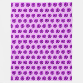 Purple Rose Flower Seamless Pattern on Fleecedecke