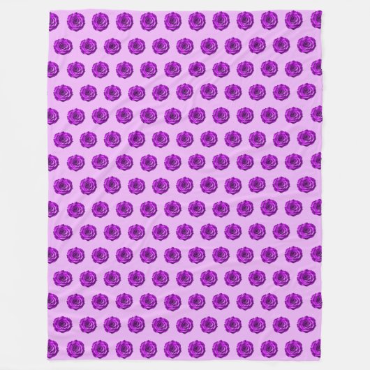 Purple Rose Flower Seamless Pattern on Fleecedecke (Vorderseite)