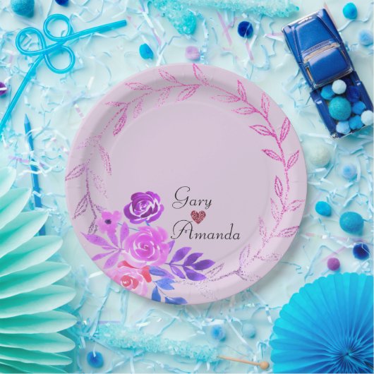 Purple Rose Pappteller (Party)