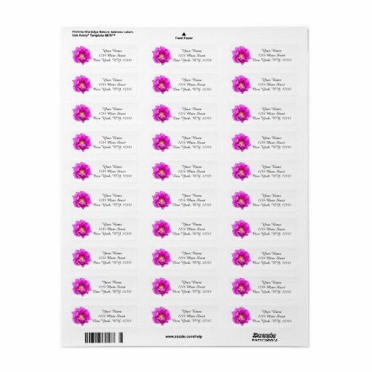 Purple Rose Return Address Label (Vorne)