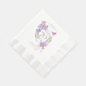 Purple Rose Ribbon 70th Birthday Serviette (Ecke)