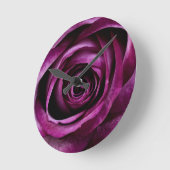 Purple Rose Runde Wanduhr (Winkel)