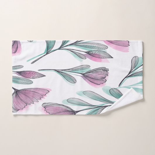 Purple Roses Badhandtuch Set (Handtuch)