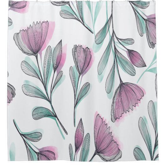 Purple Roses Duschvorhang (Vorderseite)