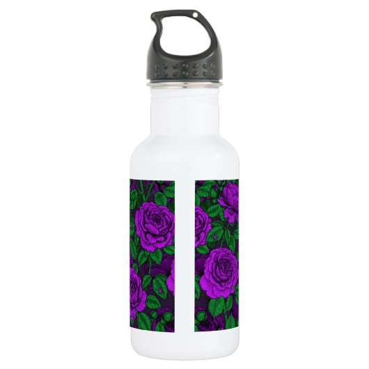Purple Roses Edelstahlflasche (Rückseite)