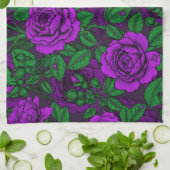 Purple Roses Geschirrtuch (Gefaltet)