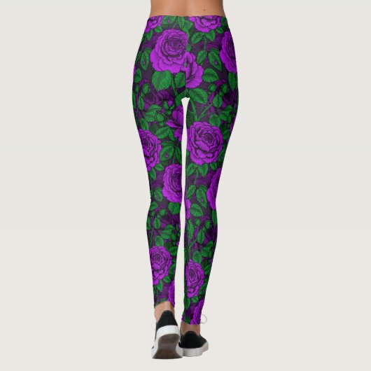 Purple Roses Leggings (Rückseite)