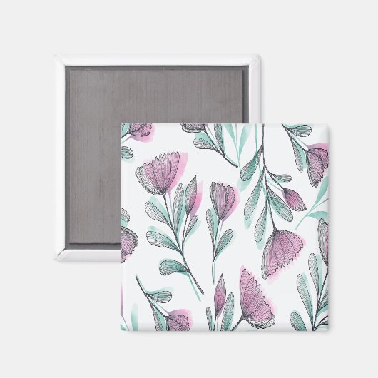 Purple Roses Magnet (Vorderseite/Rückseite)