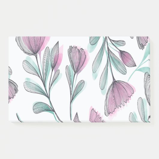 Purple Roses Post-it Klebezettel (Vorderseite)