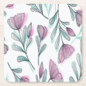 Purple Roses Rechteckiger Pappuntersetzer (Vorderseite)