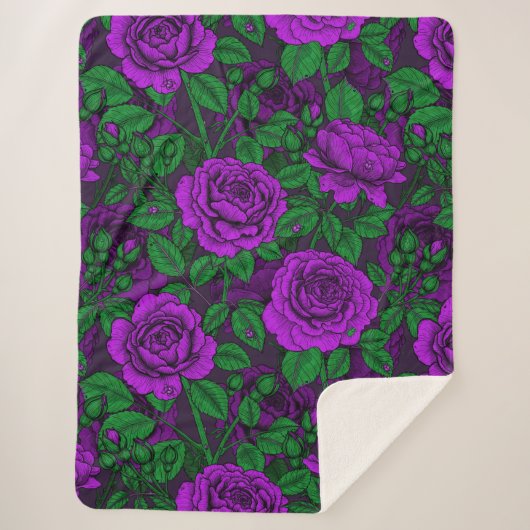 Purple Roses Sherpadecke (Vorderseite)