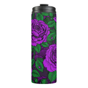 Purple Roses Thermosbecher
