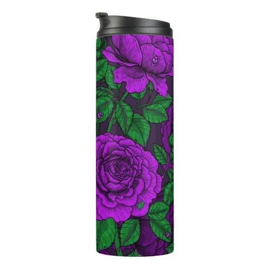 Purple Roses Thermosbecher (Nach rechts gedreht)