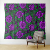 Purple Roses Wandteppich (Beispiel (Horizontal))
