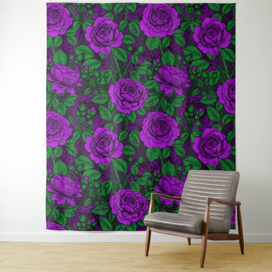Purple Roses Wandteppich (Beispiel)