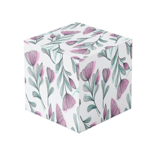 Purple Roses Würfel (Rückseite Schrägansicht)