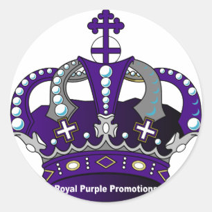 Purple Royal Crown Runder Aufkleber