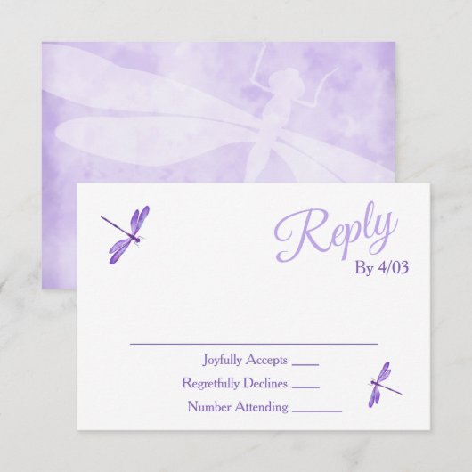 Purple RSVP Enclosure Cards Hinweiskarte (Vorne/Hinten)