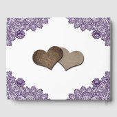 Purple Rustic Floral Lace Sunflower Wedding Gästebuch (Rückseite)