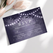 Purple Rustic Tree Lights Woodland Wedding RSVP