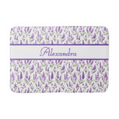 Purple Sage Green Lavender Custom Name Badematte (Vorderseite)