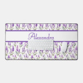 Purple Sage Green Lavender Custom Name Schreibtischunterlage (Tastatur & Maus)