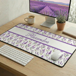 Purple Sage Green Lavender Custom Name Schreibtischunterlage