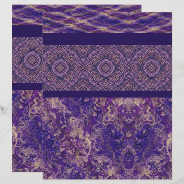 Purple Sampler Scrapbook Paper 2-Sided Page (Vorne/Hinten)
