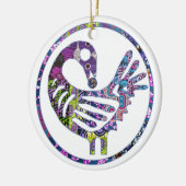 Purple Sankofa Bird Keramik Ornament (Links)