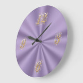Purple Satin Wall Clock Große Wanduhr (Winkel)