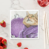 Purple Scarf Winter Cat Napkins Serviette (Beispiel)