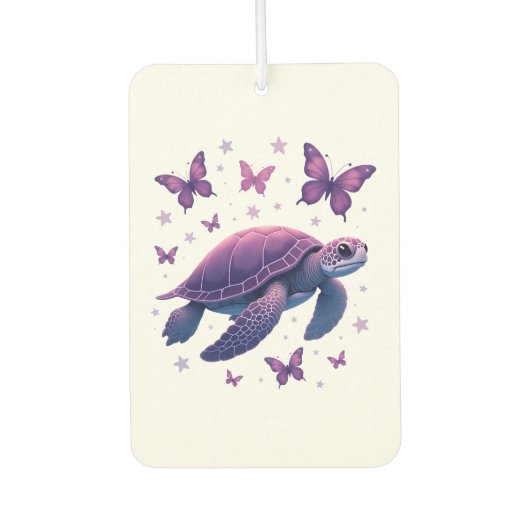 Purple - Sea Turtle Butterfly T-Shirt Autolufterfrischer (Vorderseite)