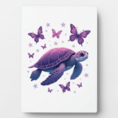 Purple - Sea Turtle Butterfly T-Shirt Fotoplatte (Vorderseite)