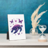 Purple - Sea Turtle Butterfly T-Shirt Fotoplatte (Seite)