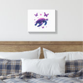 Purple - Sea Turtle Butterfly T-Shirt Leinwanddruck (Insitu (Schlafzimmer))