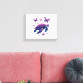 Purple - Sea Turtle Butterfly T-Shirt Leinwanddruck (Insitu (Wohnzimmer))