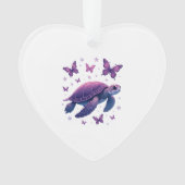 Purple - Sea Turtle Butterfly T-Shirt Ornament (Vorderseite)