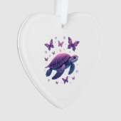 Purple - Sea Turtle Butterfly T-Shirt Ornament (Vorderseite)