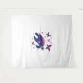 Purple - Sea Turtle Butterfly T-Shirt Wandteppich (Vorderseite (Horizontal))