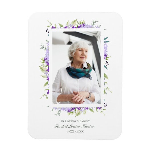 Purple Shades Garland In Loving Memory Photo Magnet (Vertikal)