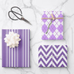 Purple Shapes Geschenkpapier Set<br><div class="desc">A Fun Wrapping Paper Sheet Set Of Different Purple Shapes For Gifts</div>