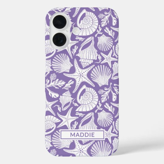 Purple Shells Personalized Case-Mate iPhone Hülle (Rückseite)