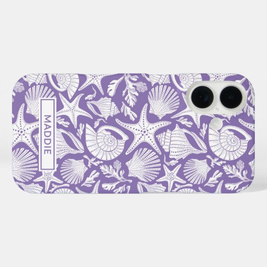 Purple Shells Personalized Case-Mate iPhone Hülle (Rückseite (Horizontal))
