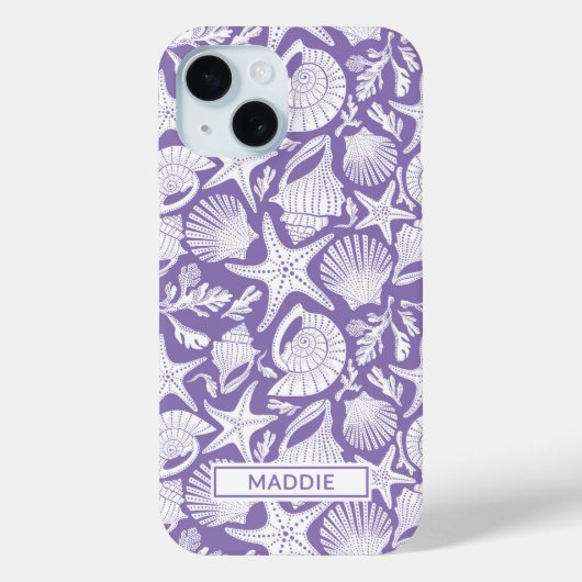 Purple Shells Personalized Case-Mate iPhone Hülle (Rückseite)