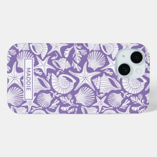 Purple Shells Personalized Case-Mate iPhone Hülle (Rückseite (Horizontal))