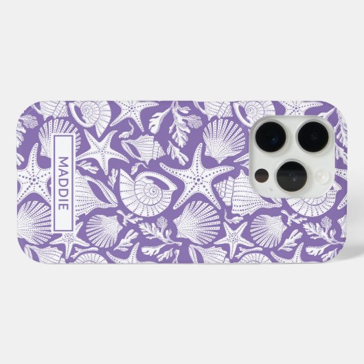 Purple Shells Personalized Case-Mate iPhone Hülle (Rückseite (Horizontal))