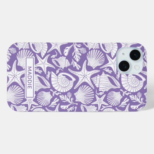 Purple Shells Personalized Case-Mate iPhone Hülle (Rückseite (Horizontal))