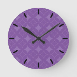 Purple shippo pattern runde wanduhr