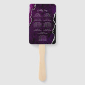 Purple Silver Agate Script Wedding Program Fächer (Rückseite)