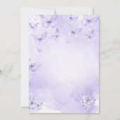 Purple Silver Butterfly First Holy Communion  Einladung (Rückseite)